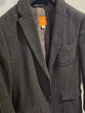 BOSS Men's Gray Houndstooth Blazer